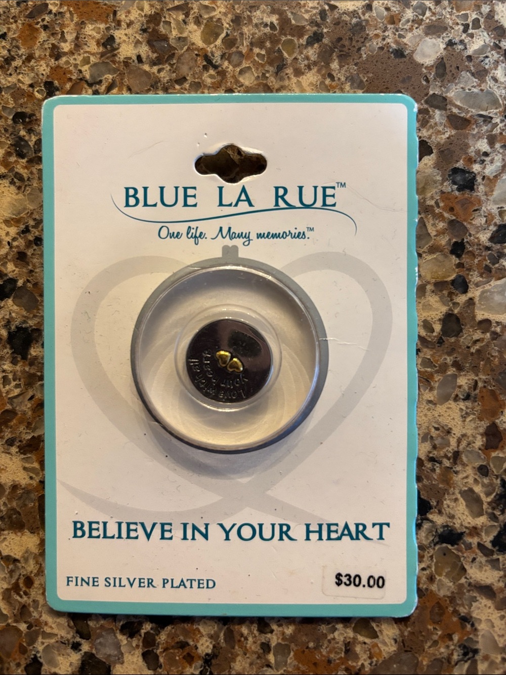 Blue La Rue Silver-Plated Heart Memory Charm - Silver
